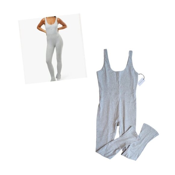 WeWoreWhat REVOLVE Heather Gray Henley Flare Jumpsuit XL - Picture 12 of 12